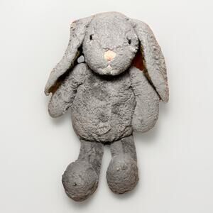 Manhattan Toy Gray Plush Bunny Rabbit Lovey Stuffed Animal Polka Dot Ears Soft